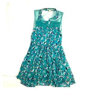 Teal Floral Print Sundress